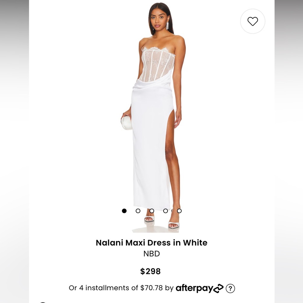 NBD Nalani Maxi Dress in White size small- worn once, perfect condition